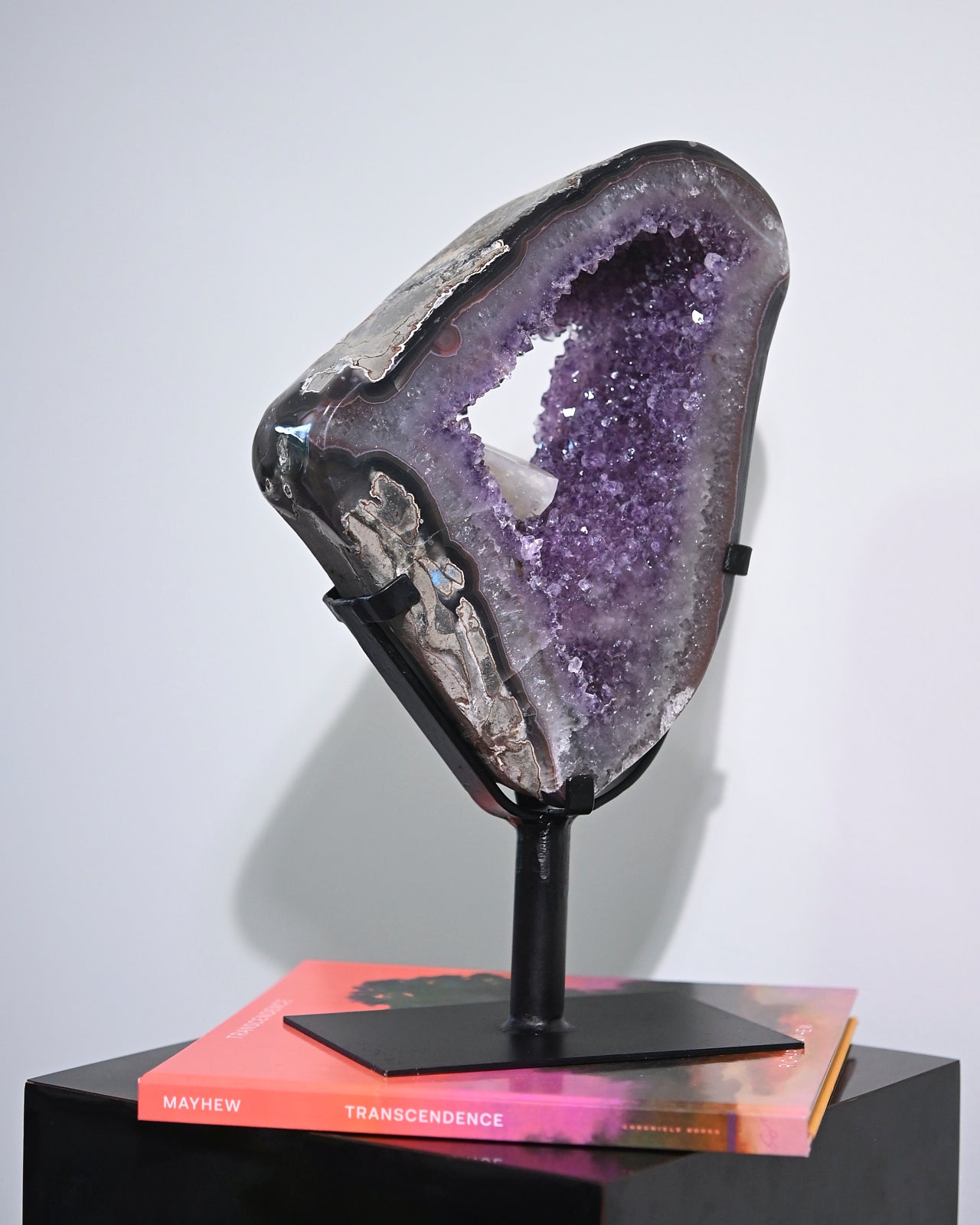 Amethyst w/ Calcite Geode on Stand 11lbs