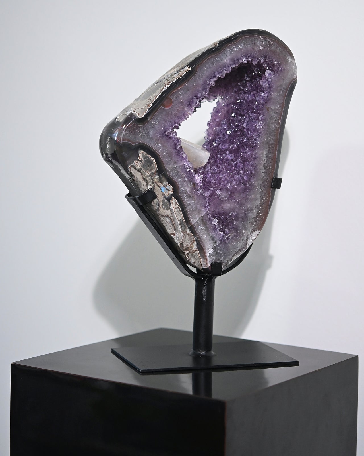 Amethyst w/ Calcite Geode on Stand 11lbs