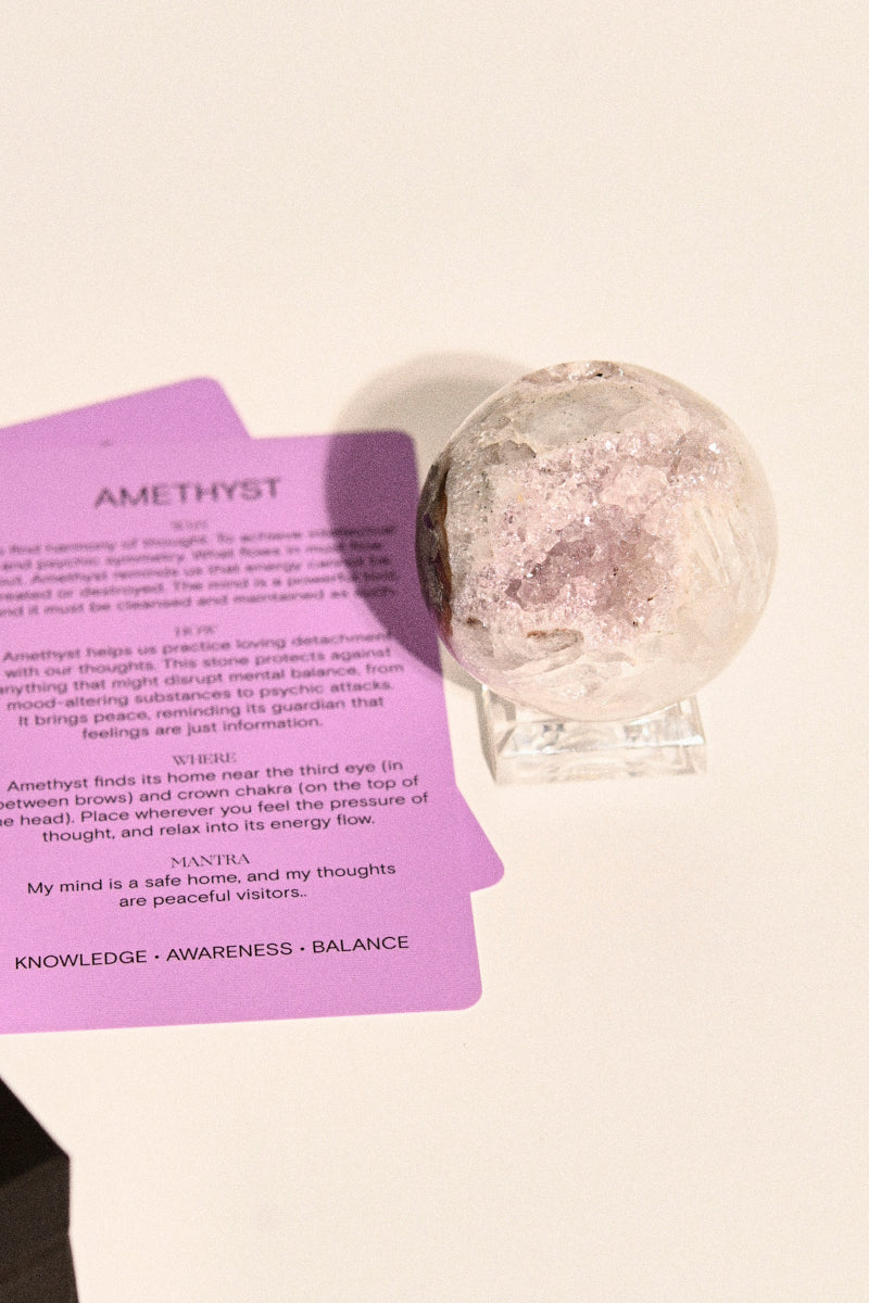 Amethyst Druzy Crystal Sphere