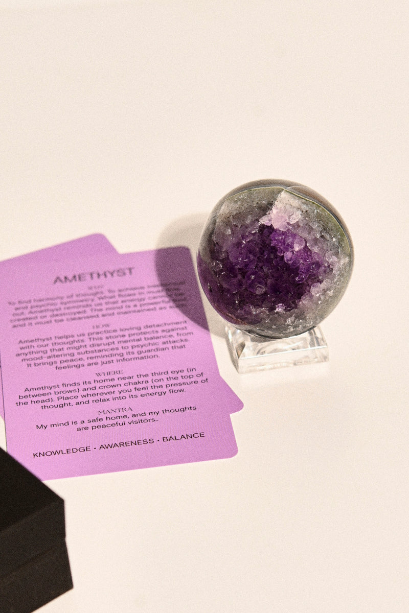 Amethyst Druzy Crystal Sphere