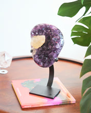 Amethyst w/ Calcite Geode on Stand 8.8lbs