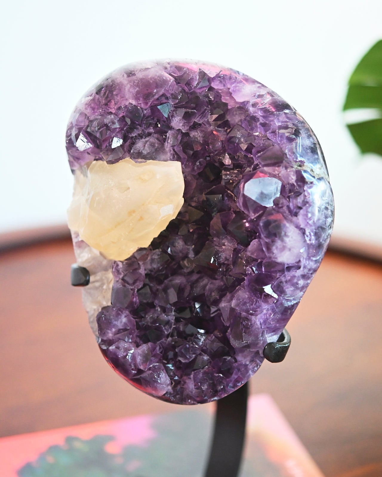 Amethyst w/ Calcite Geode on Stand 8.8lbs