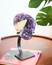 Amethyst w/ Calcite Geode on Stand 8.8lbs