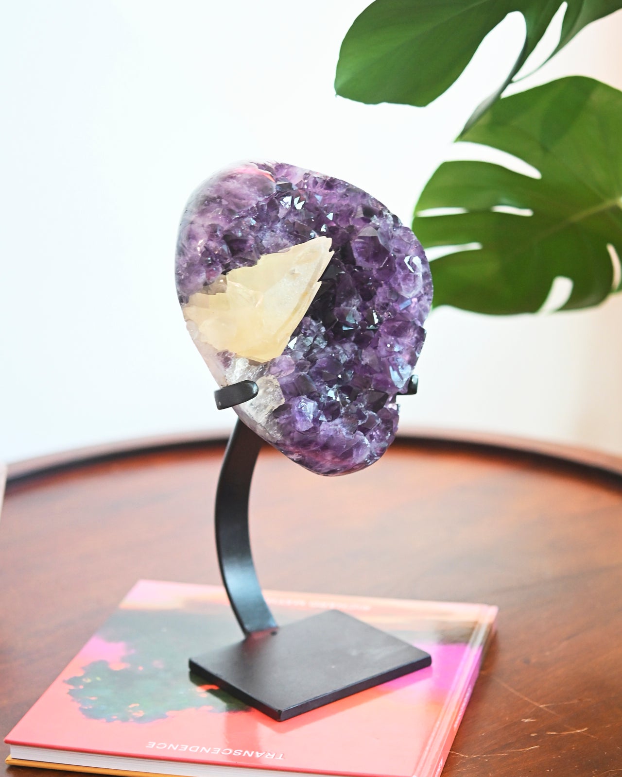 Amethyst w/ Calcite Geode on Stand 8.8lbs