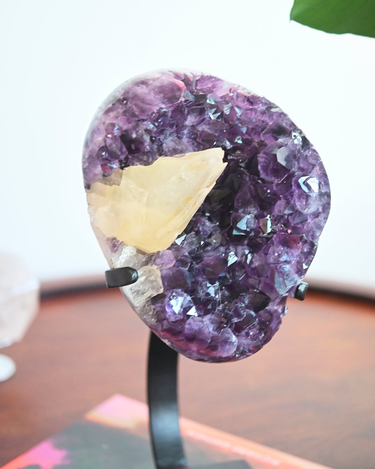 Amethyst w/ Calcite Geode on Stand 8.8lbs