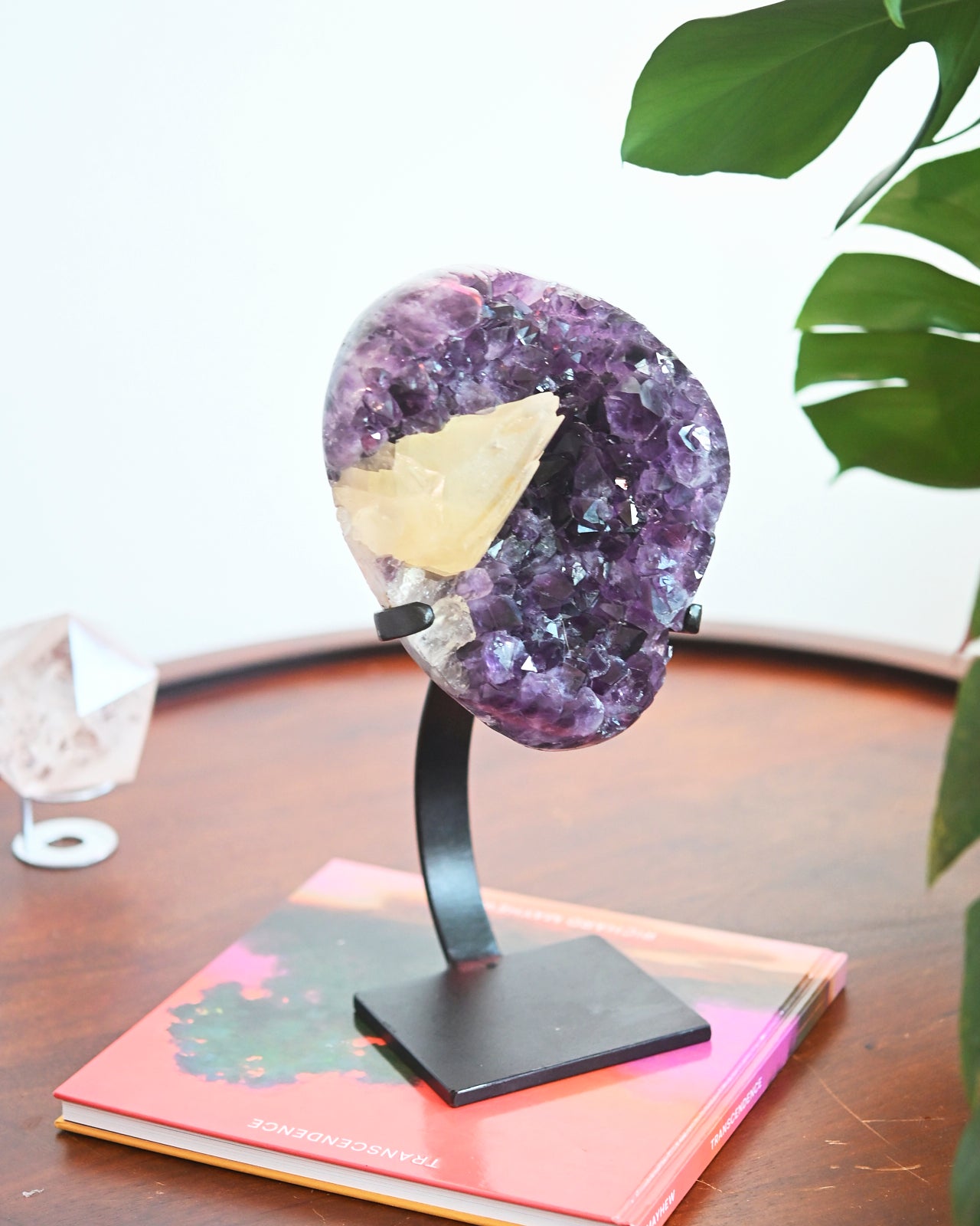 Amethyst w/ Calcite Geode on Stand 8.8lbs