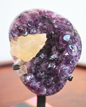 Amethyst w/ Calcite Geode on Stand 8.8lbs