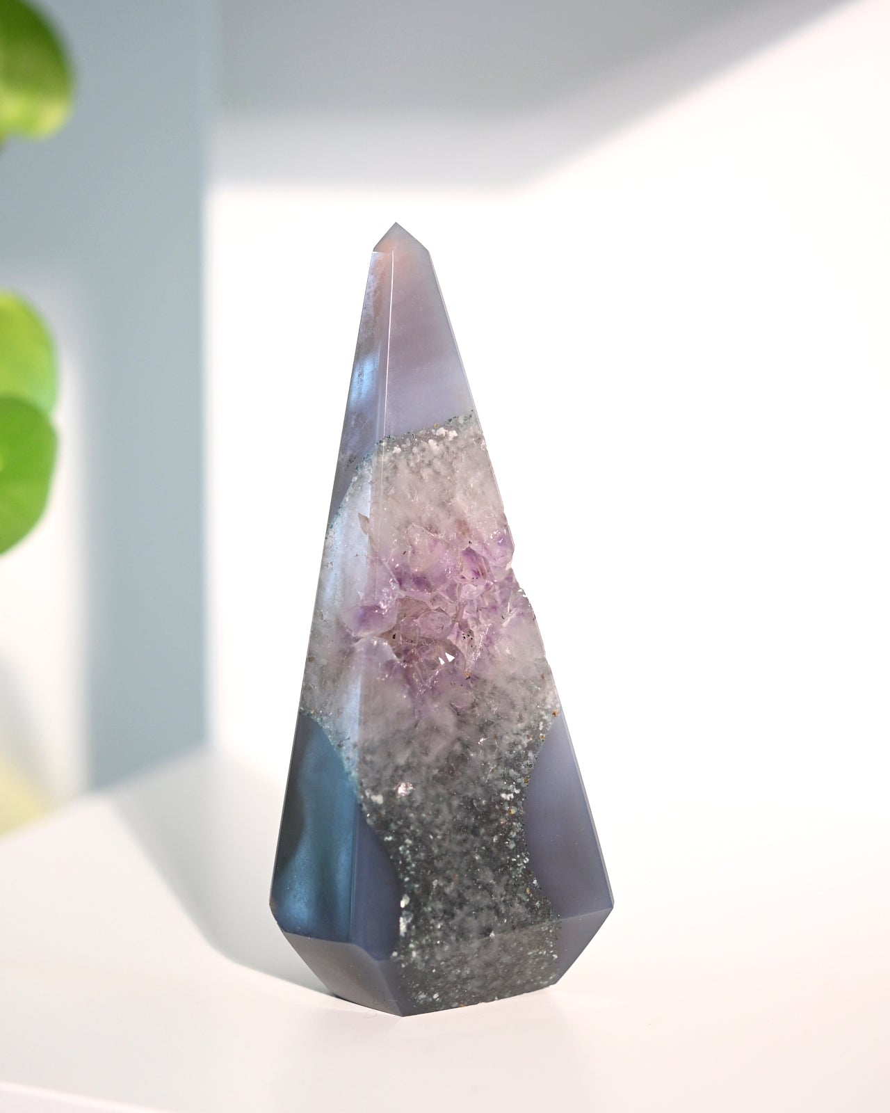 Amethyst Druzy Pyramid 5 inch