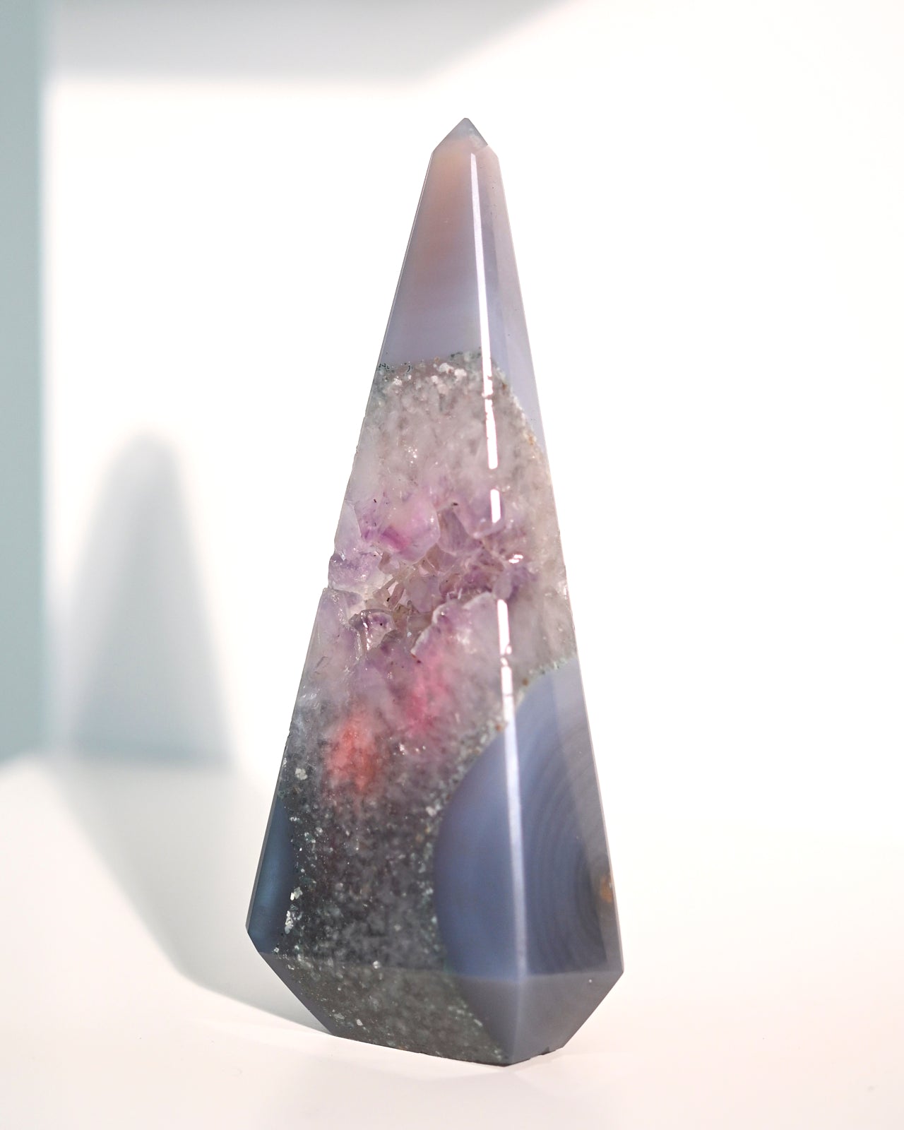 Amethyst Druzy Pyramid 5 inch