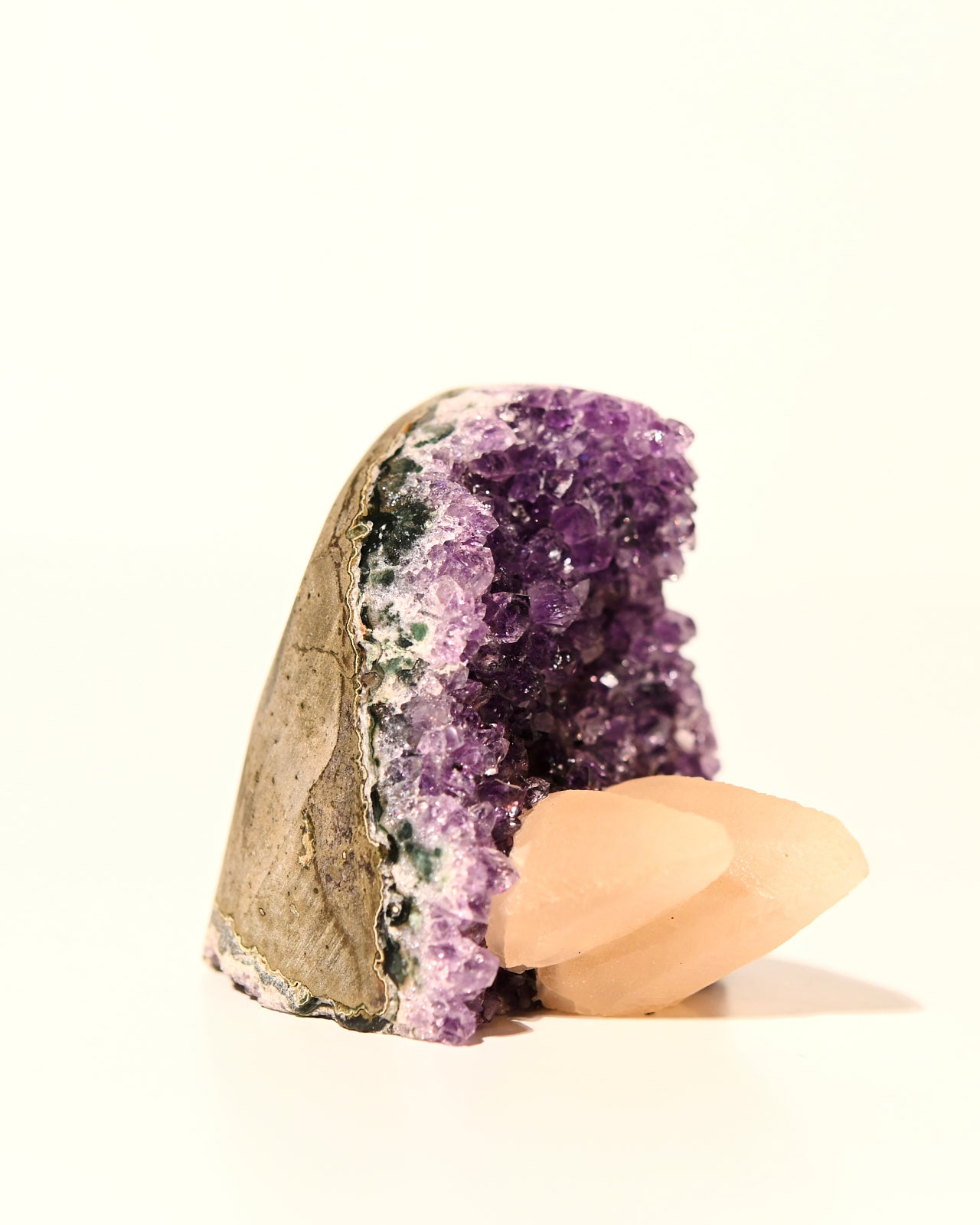 Amethyst Geode w/ Calcite