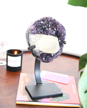 Amethyst w/ Calcite Geode on Stand 10lbs