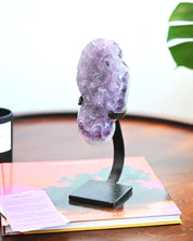 Light Purple Amethyst Crystal Geode on Stand 3.7lbs