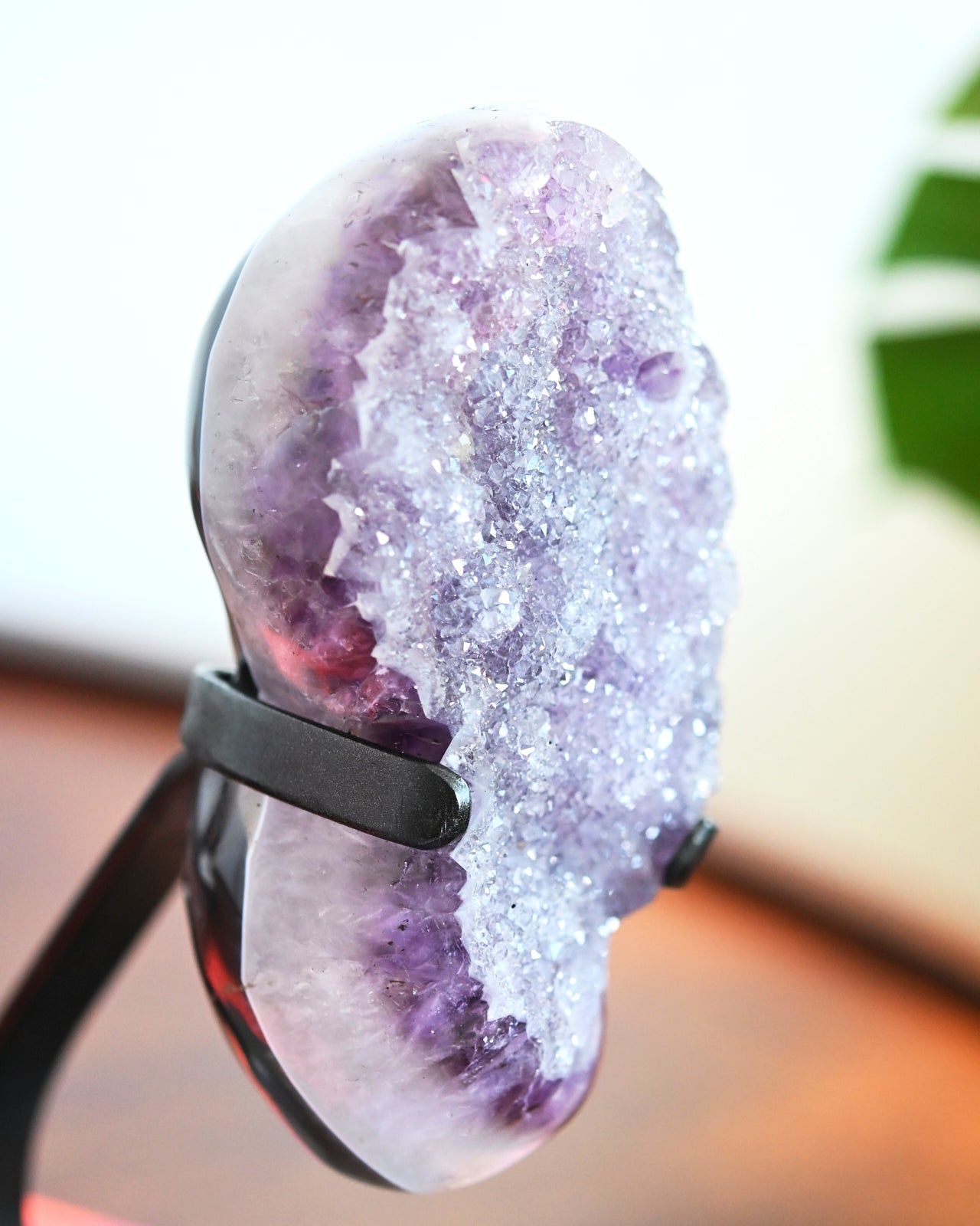 Light Purple Amethyst Crystal Geode on Stand 3.7lbs