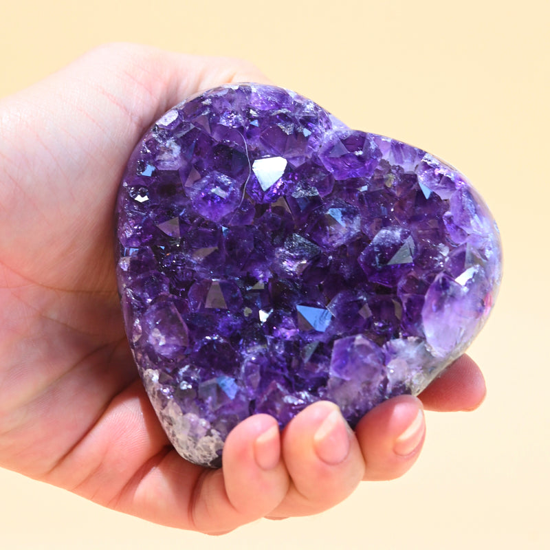 Amethyst Druzy Heart