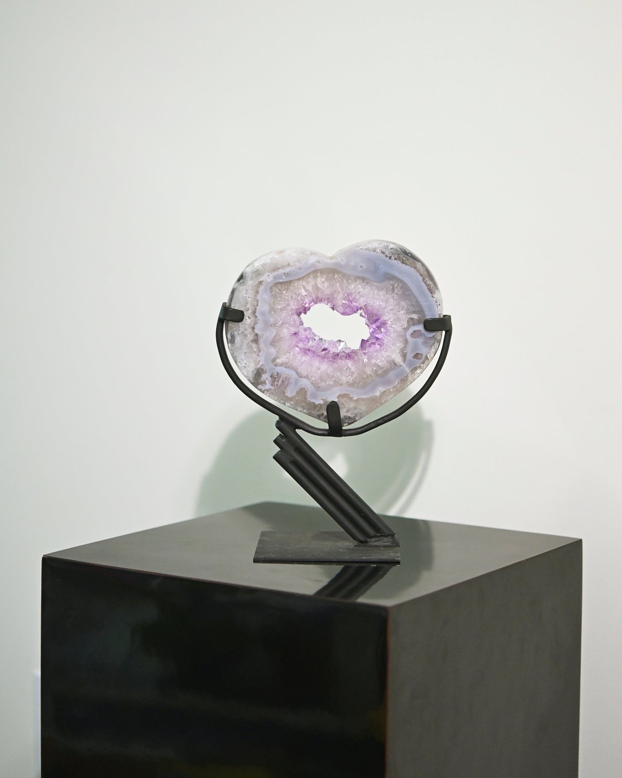 Amethyst Crystal Geode Heart on Stand 2.8lbs