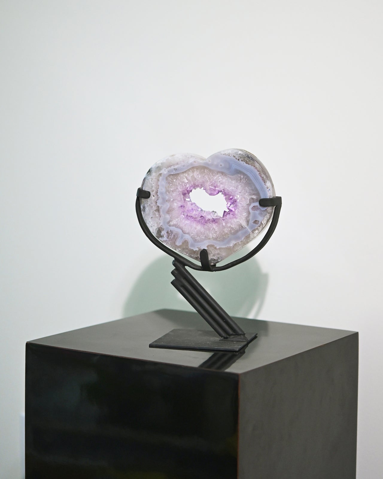 Amethyst Crystal Geode Heart on Stand 2.8lbs