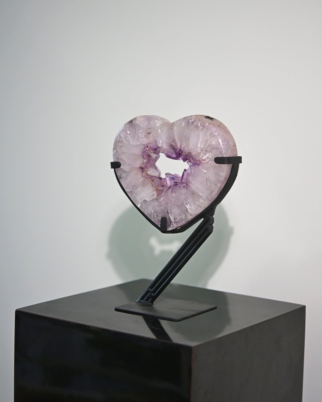 Amethyst Crystal Geode Heart on Stand 4lbs