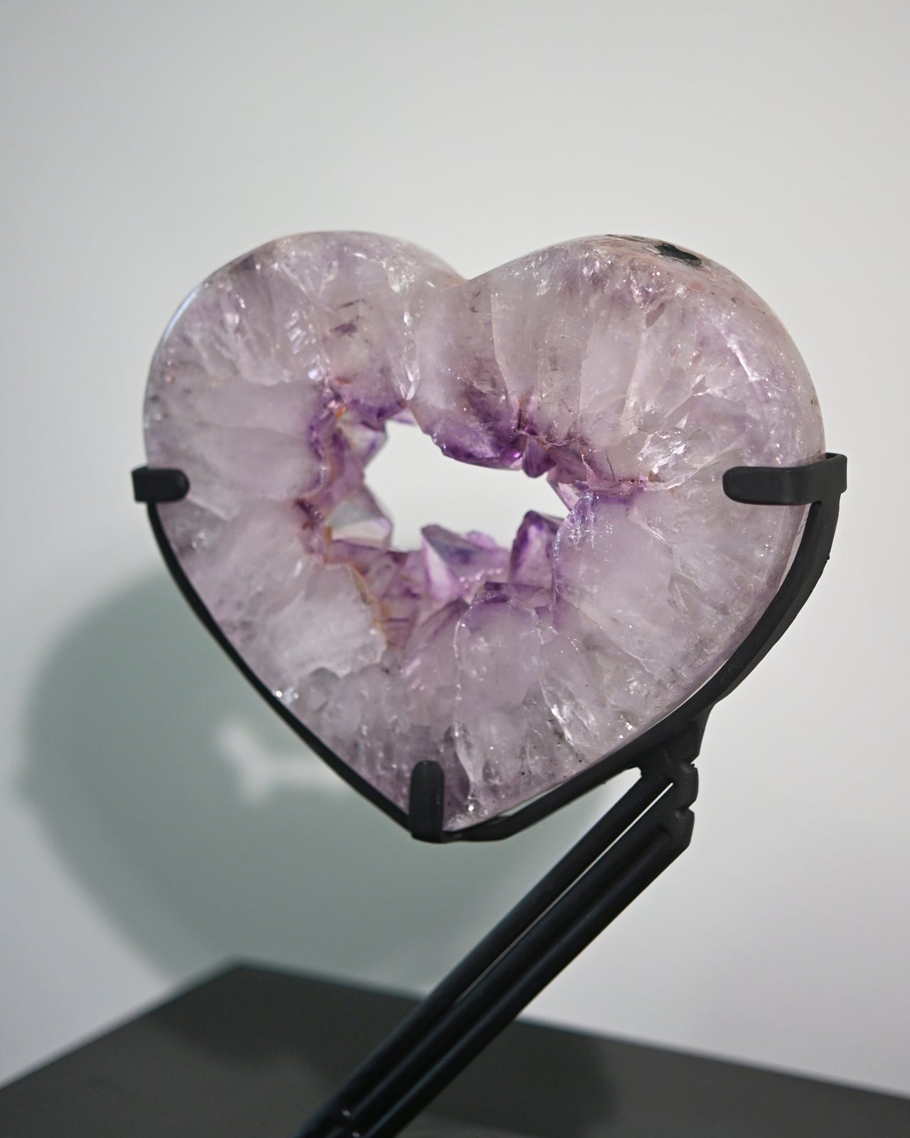 Amethyst Crystal Geode Heart on Stand 4lbs