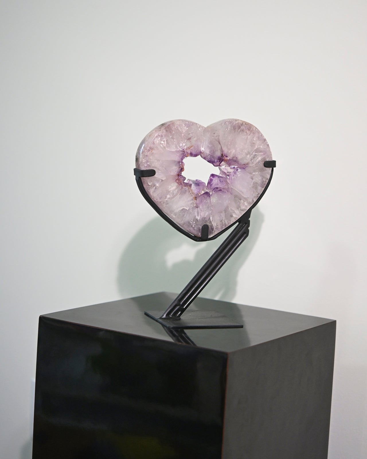 Amethyst Crystal Geode Heart on Stand 4lbs