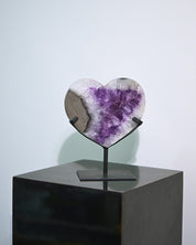 Amethyst Crystal Geode Heart on Stand 5.5lbs