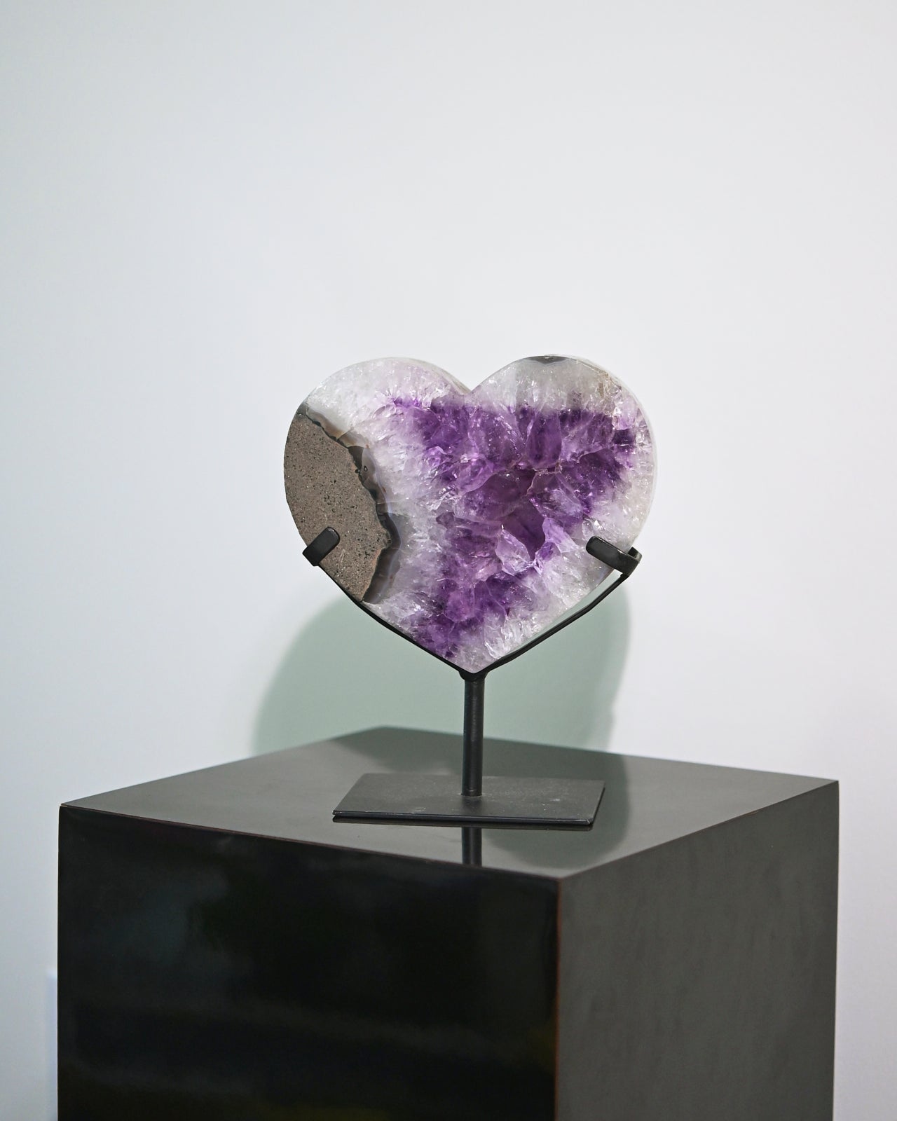 Amethyst Crystal Geode Heart on Stand 5.5lbs