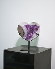 Amethyst Crystal Geode Heart on Stand 5.5lbs