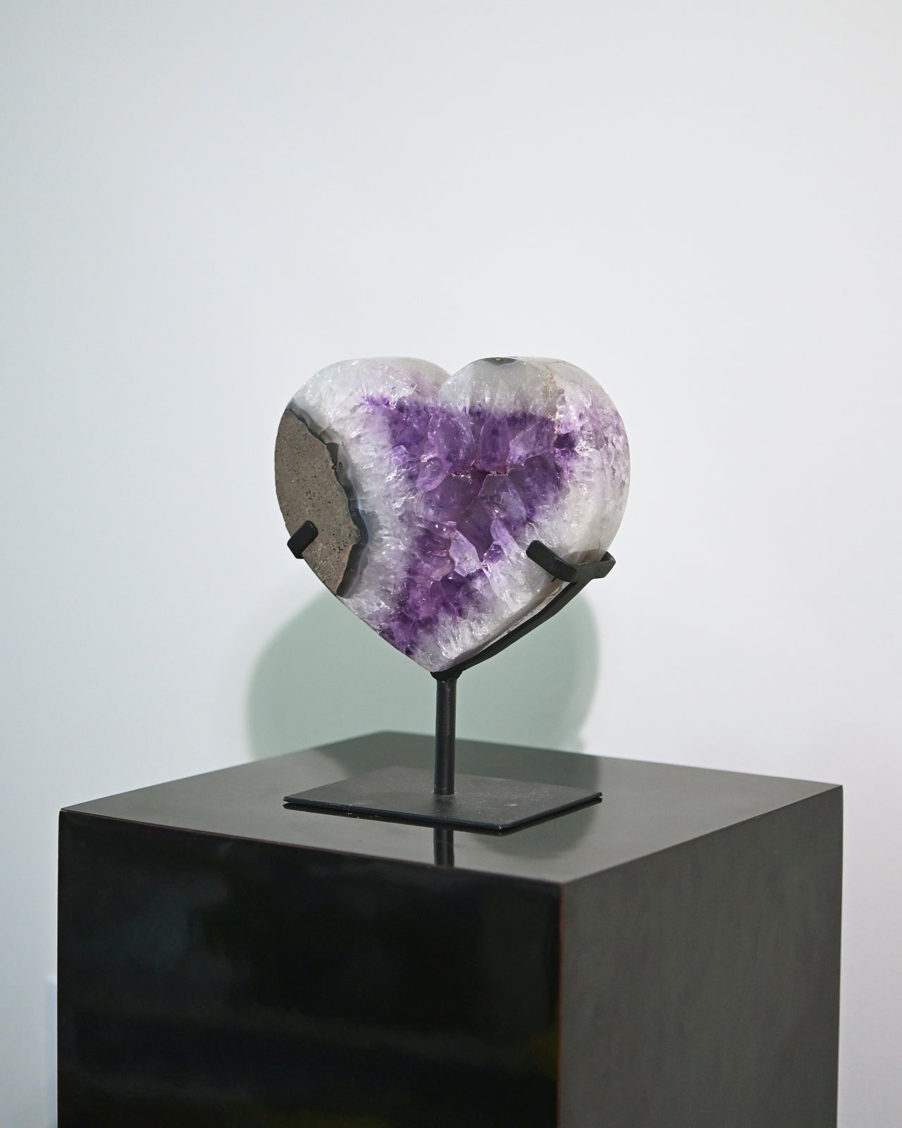 Amethyst Crystal Geode Heart on Stand 5.5lbs