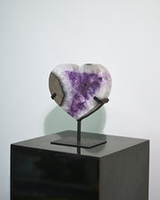 Amethyst Crystal Geode Heart on Stand 5.5lbs