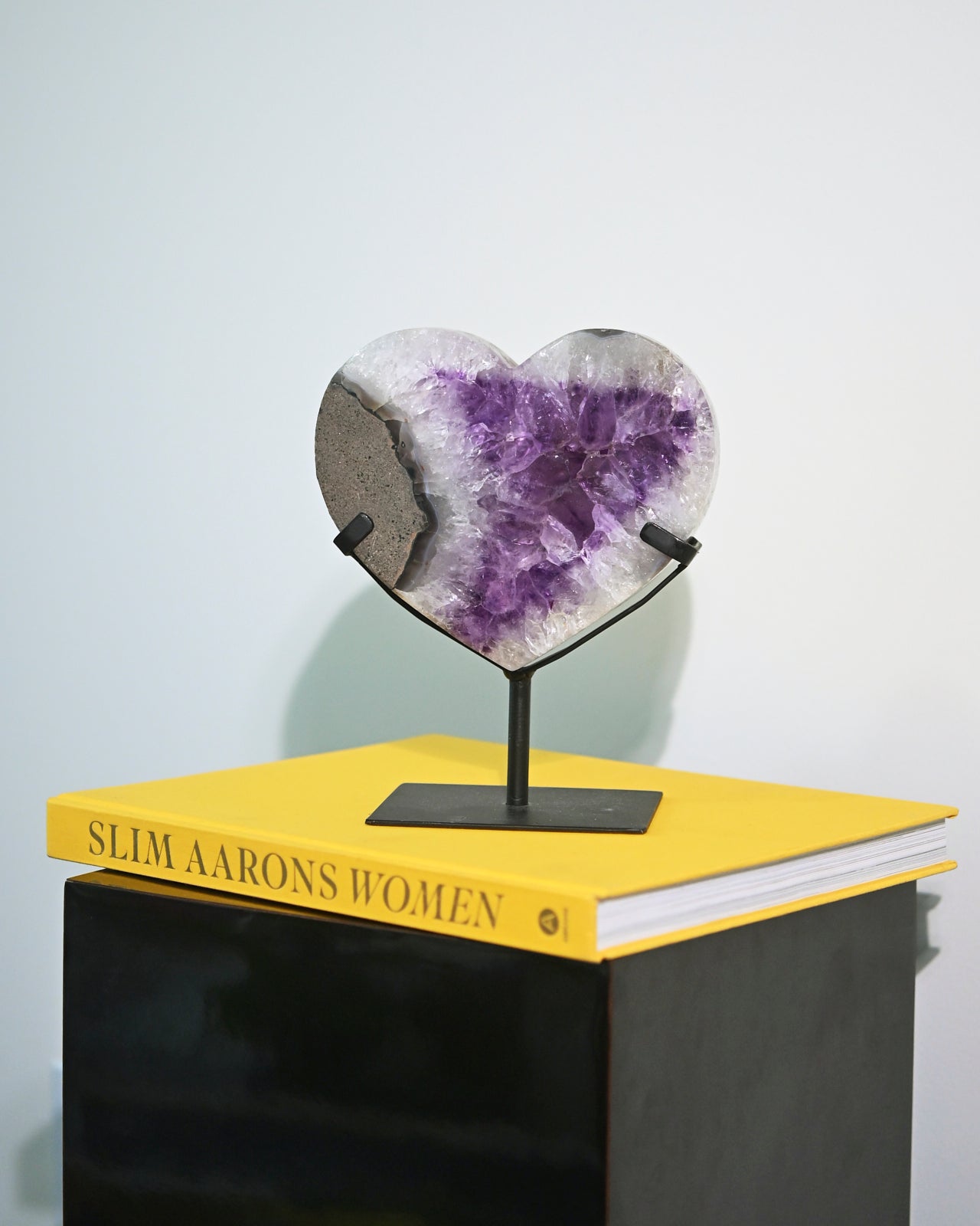 Amethyst Crystal Geode Heart on Stand 5.5lbs