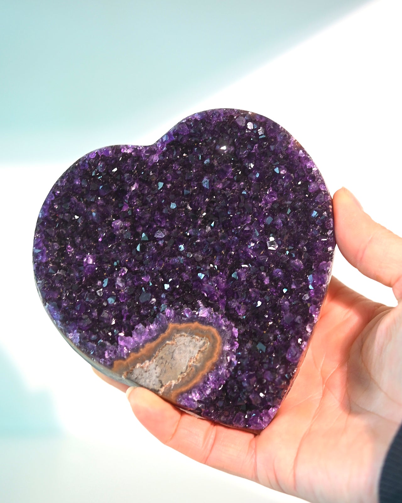 Amethyst Druzy Heart 4in