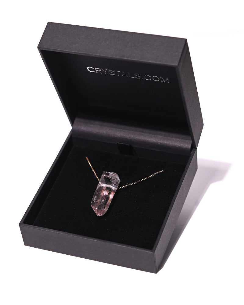 Brandberg Quartz Hematite Necklace 14k Gold