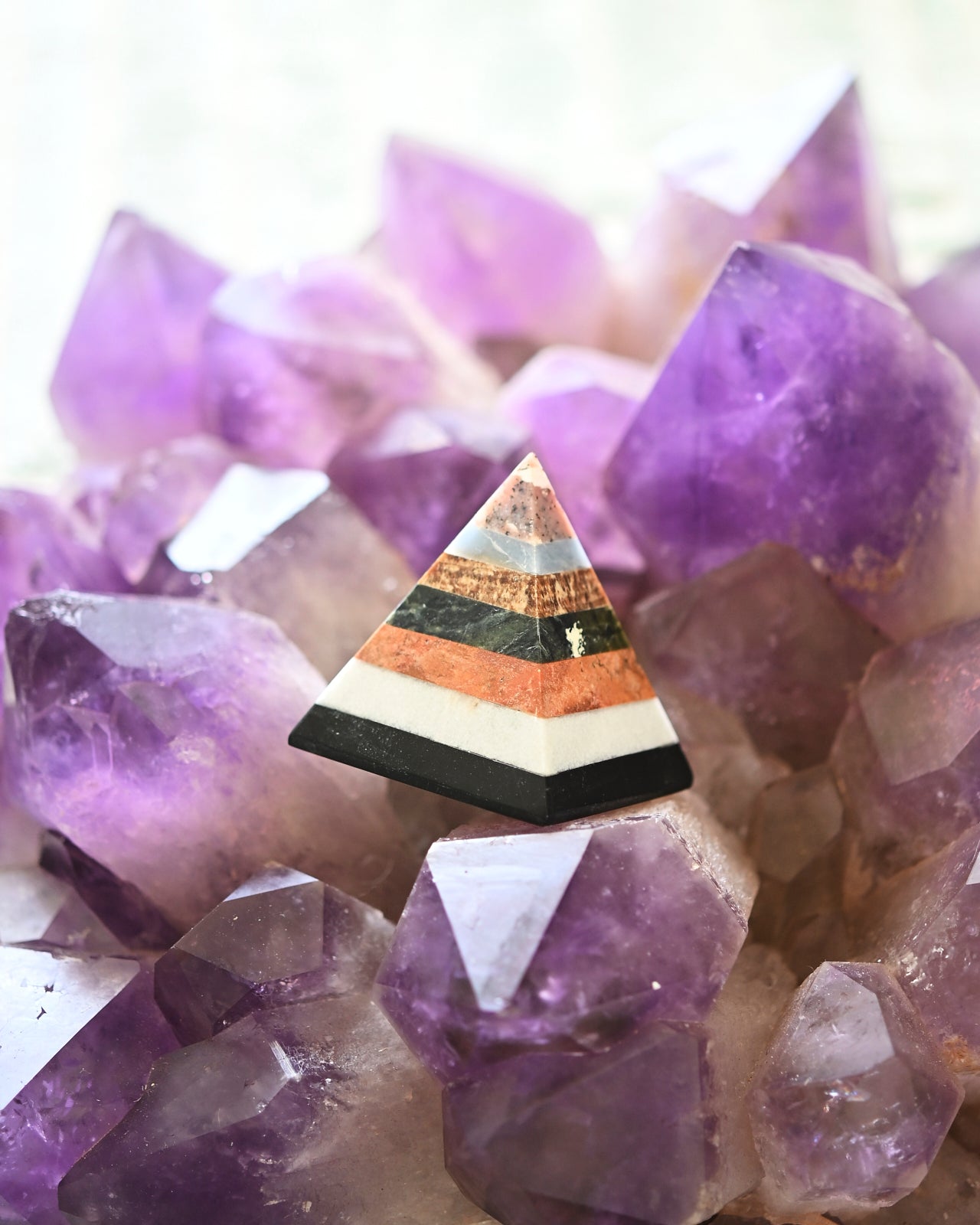 Mixed 7 CHAKRA Crystal Pyramid