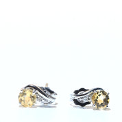 Citrine Diamond 14k Earrings