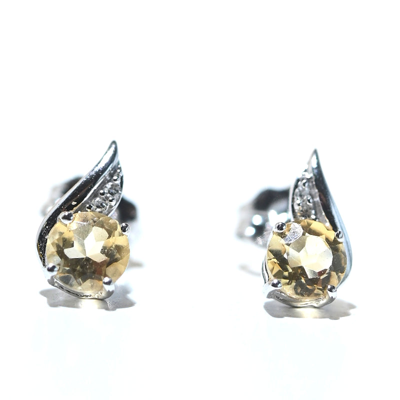 Citrine Diamond 14k Earrings