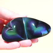 Rainbow Obsidian Double Heart