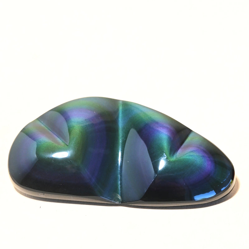 Rainbow Obsidian Double Heart