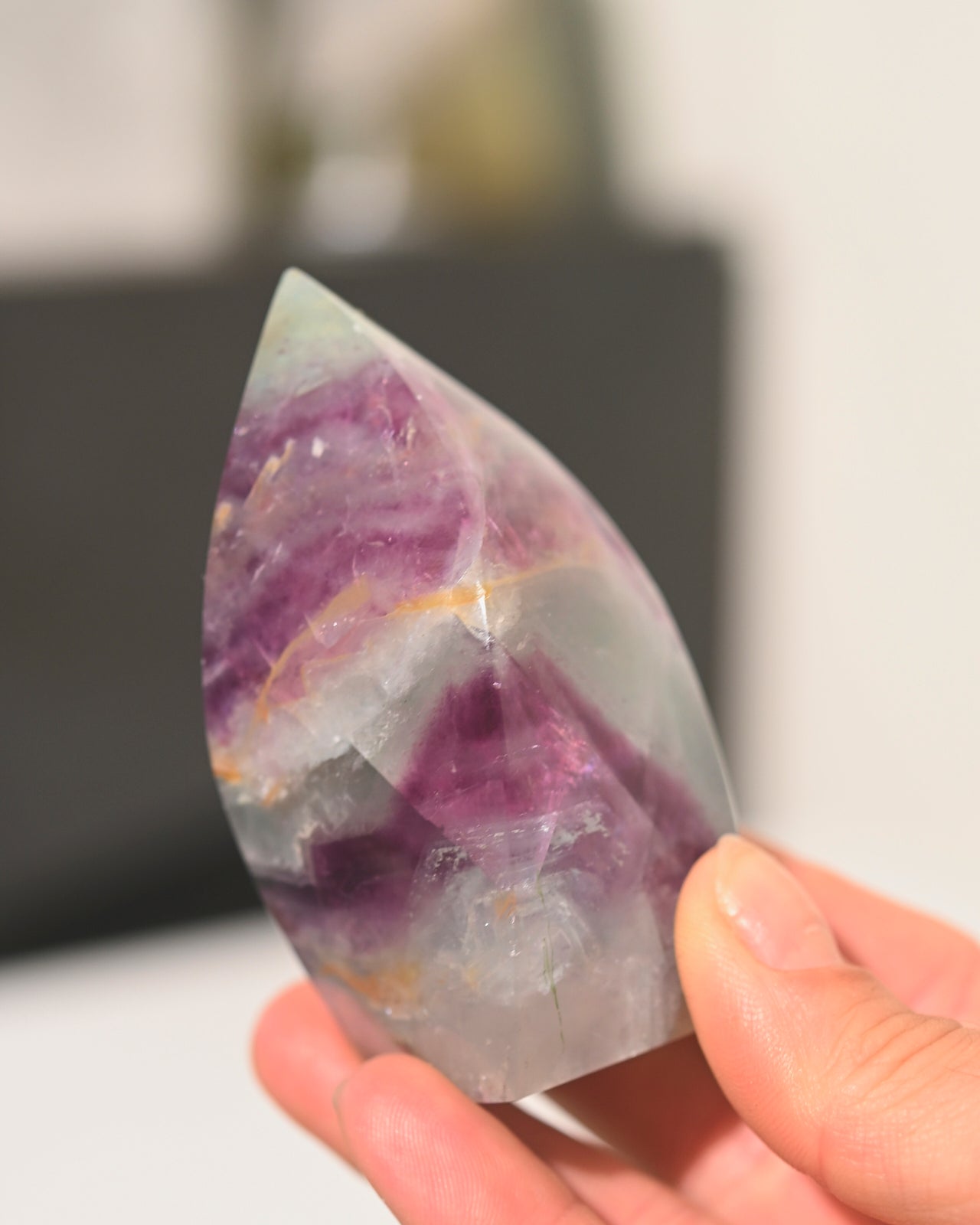 Rainbow Fluorite Flame 3 inch