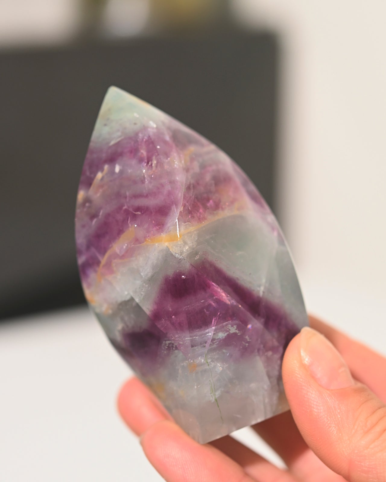 Rainbow Fluorite Flame 3 inch