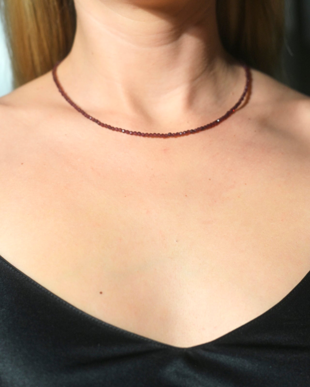 garnet crystal necklace