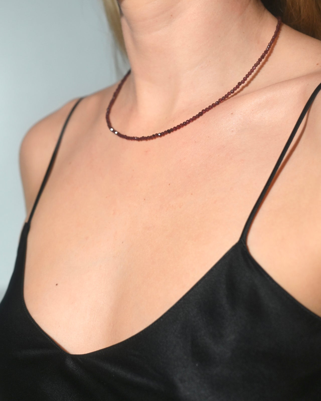 garnet crystal necklace