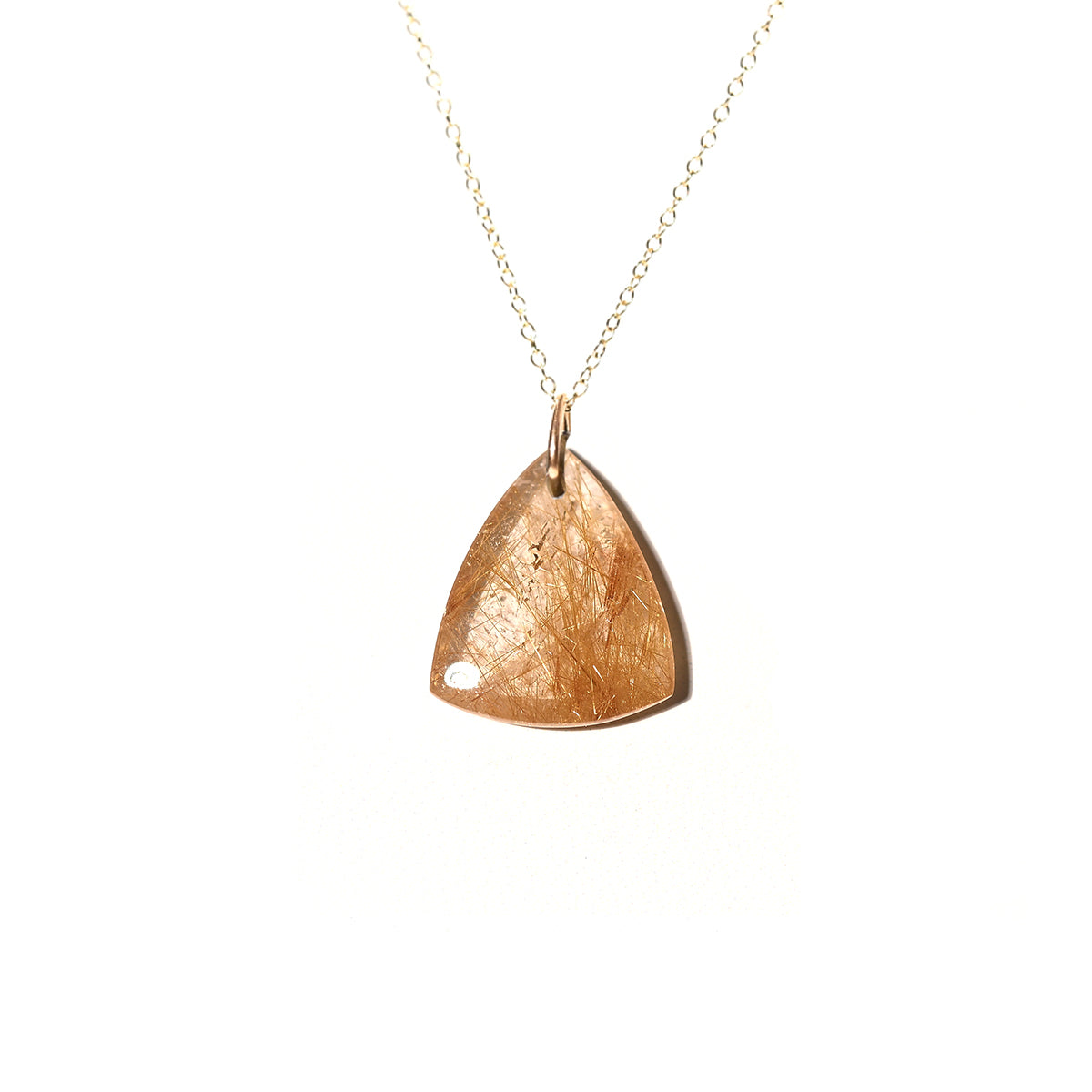 Golden Rutile Pendant Necklace 14k Gold