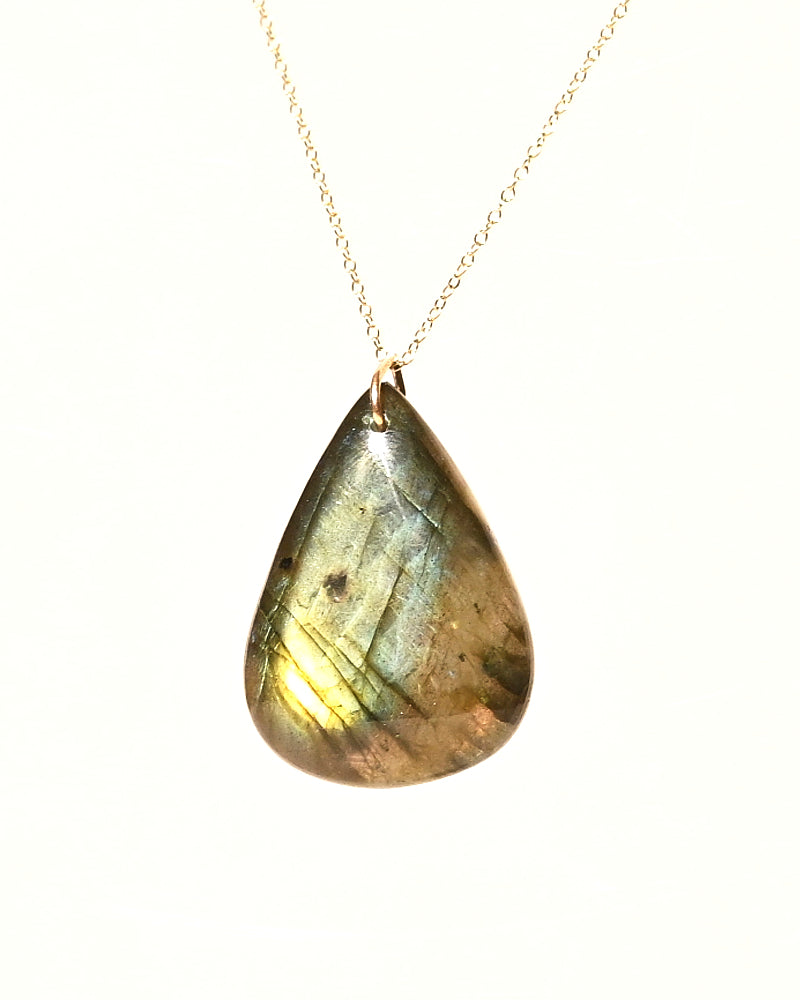 Labradorite Necklace 14k Gold