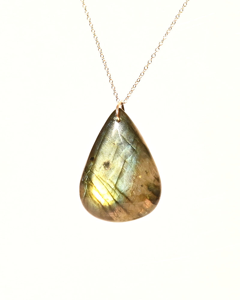 Labradorite Necklace 14k Gold