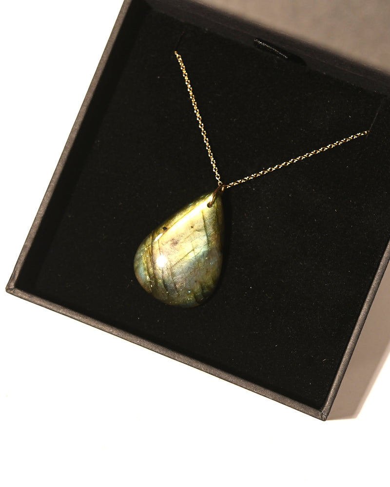 Labradorite Necklace 14k Gold