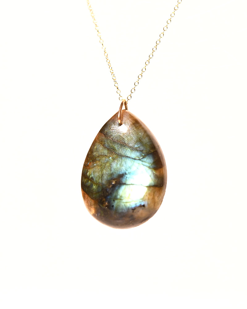 Labradorite Necklace 14k Gold