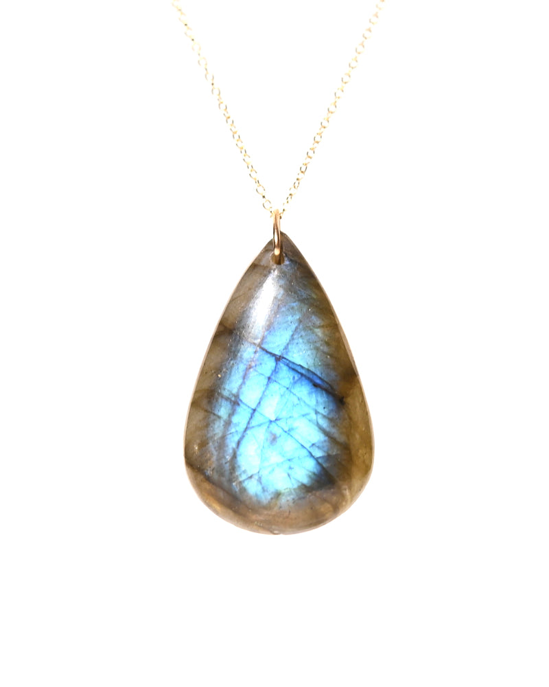 Labradorite Necklace 14k Gold