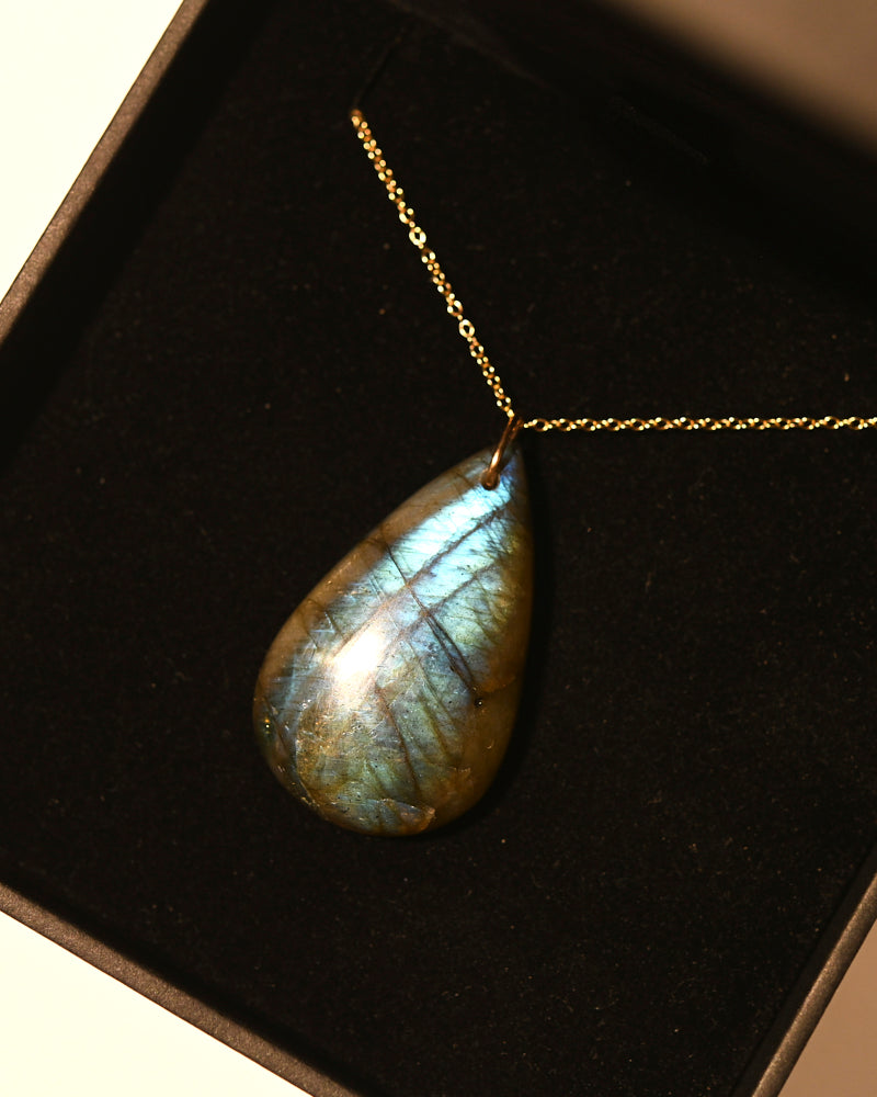 Labradorite Necklace 14k Gold