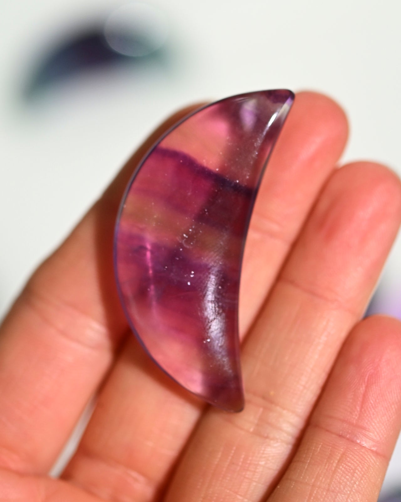 Mini Rainbow Fluorite Moon