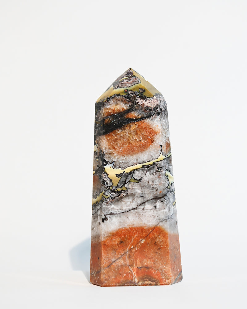 XL Mosaic Chalcedony Quartz Tower 3.8lbs