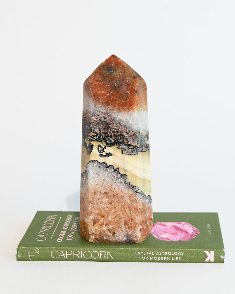 Mosaic Chalcedony Quartz Tower